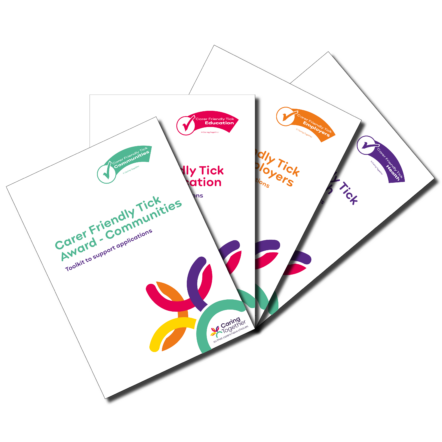 Carer Friendly Tick Award toolkit front cover fan