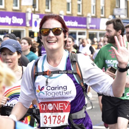 Calista running 2021 London Marathon