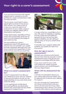 Your rights to a carer's assessment fact sheet